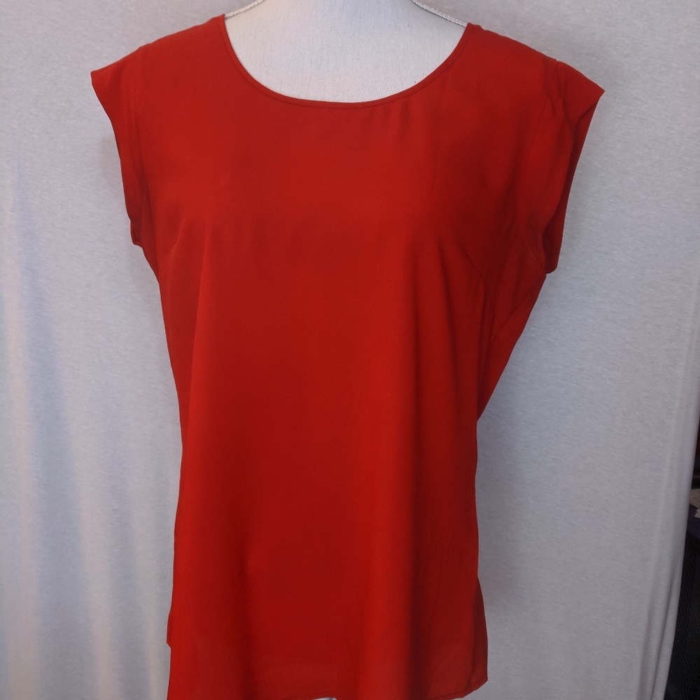 The Limited Red Short Sleeve Flowy Blouse